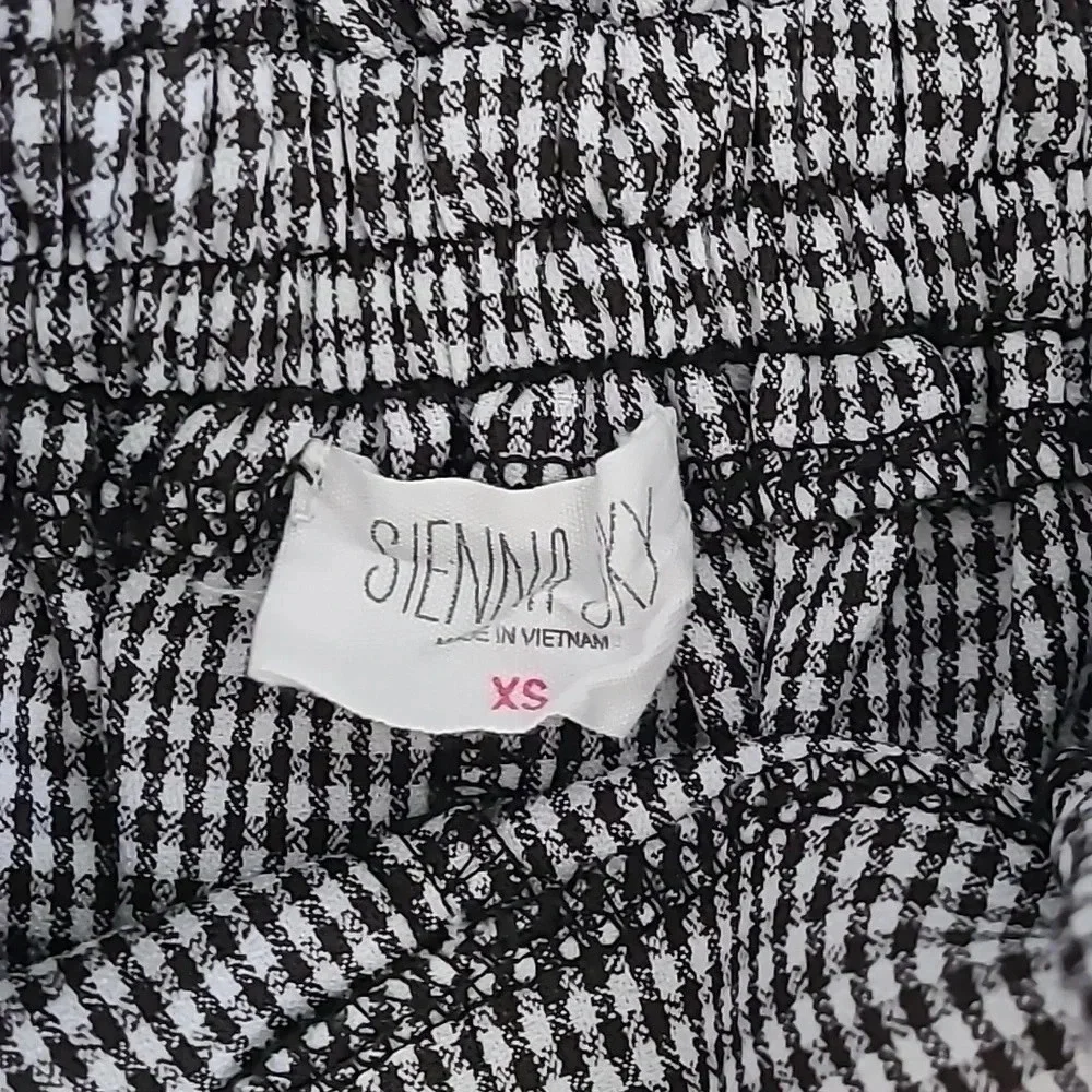 Sienna Sky High Waisted Mini Houndstooth/Gingham Patterned Pants